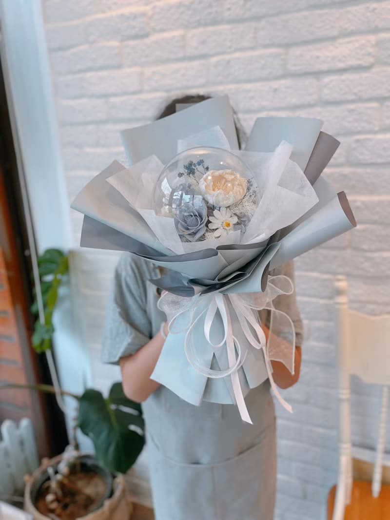 波波球永生花/不凋花花束 情人節花束 告白花束 生日禮物