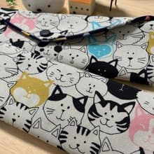 文青風環保純棉筷袋 喵喵大頭貼 質感原胚 超萌 日本 潮物 收納