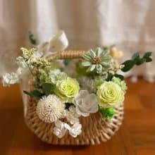 【永生花禮】繁花綠意永生花籃-/開幕花禮/升遷花禮/祝賀花禮