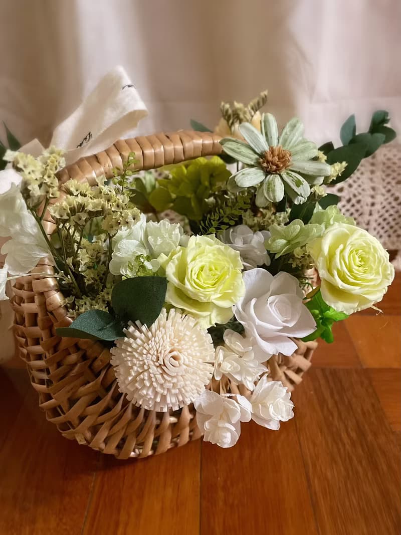 【永生花禮】繁花綠意永生花籃-/開幕花禮/升遷花禮/祝賀花禮