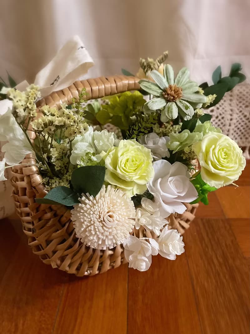 【永生花禮】繁花綠意永生花籃-/開幕花禮/升遷花禮/祝賀花禮
