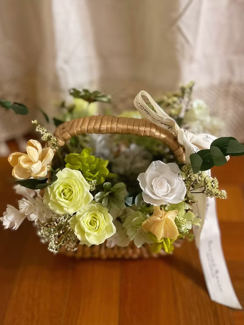 【永生花禮】繁花綠意永生花籃-/開幕花禮/升遷花禮/祝賀花禮