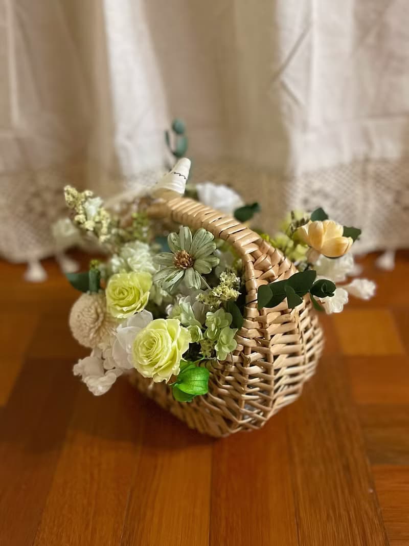 【永生花禮】繁花綠意永生花籃-/開幕花禮/升遷花禮/祝賀花禮