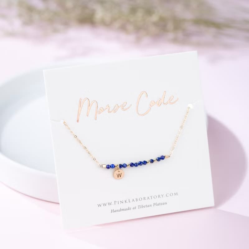 青金石摩斯密碼 14KGF手鍊