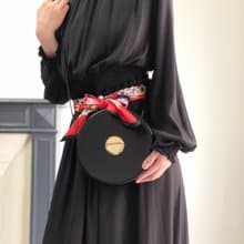 【 日本直送　名牌中古包 】Yves Saint Laurent イヴ・サンローラン ショルダーバッグ ブラック レザー ラウンド vintage xtejxv