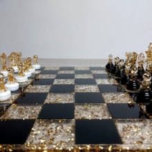 Custom resin chess sets with board | Size of King 2.75 inch (7 cm) | Epoxy resin