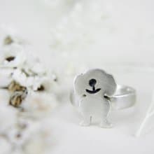 【限量絕版品】毛孩子系 -微笑小狗- 臘腸狗剪影戒指 寵物飾品
