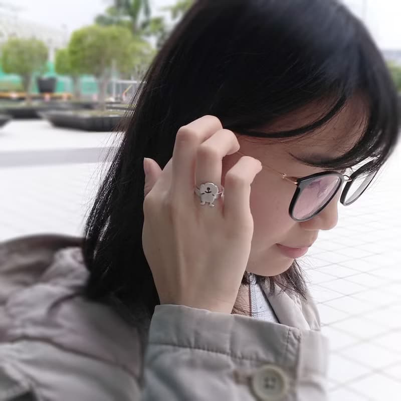 【限量絕版品】毛孩子系 -微笑小狗- 臘腸狗剪影戒指 寵物飾品