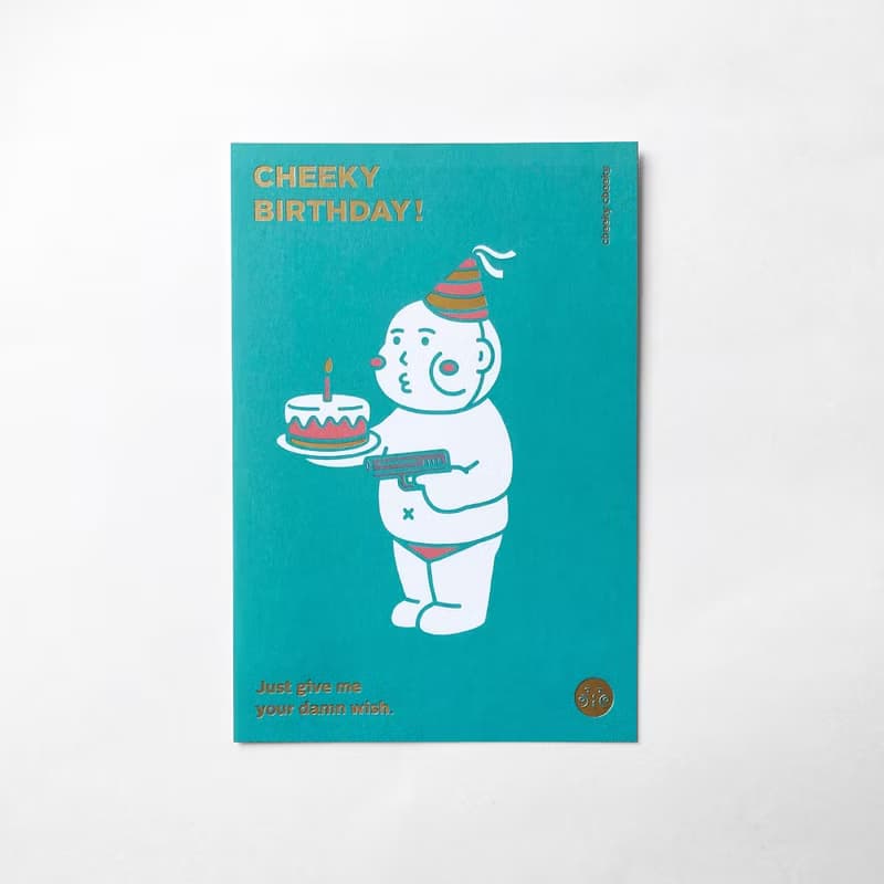 cheeky cheeky 厚面子 Cheeky Birthday 生日卡 燙金 信封 貼紙