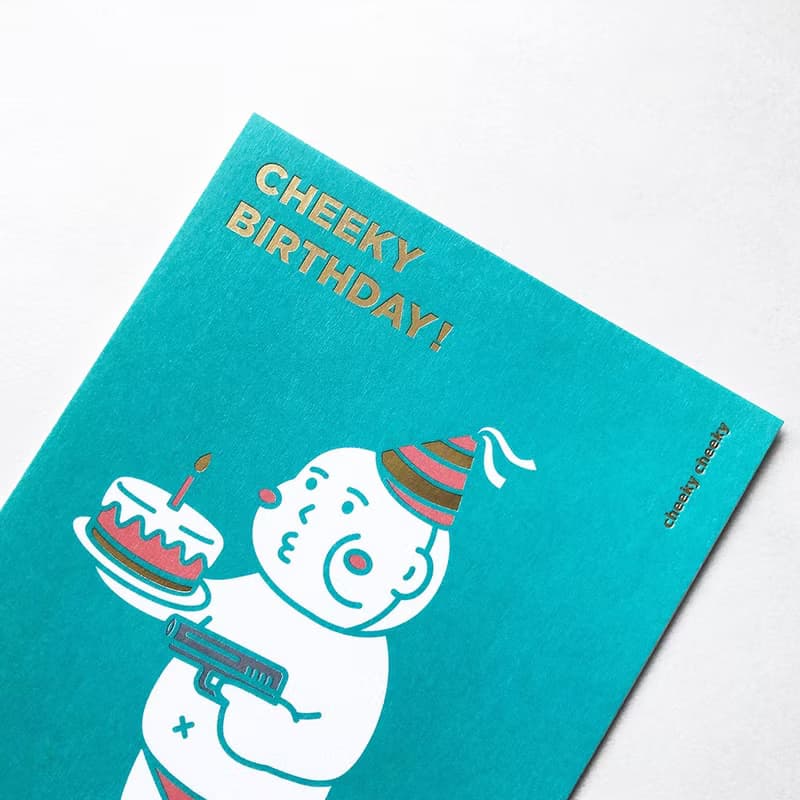 cheeky cheeky 厚面子 Cheeky Birthday 生日卡 燙金 信封 貼紙