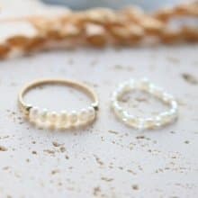 戒指 珍珠 金髮晶 - 紀念日 -