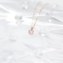 粉晶925純銀愛心蛋糕項鍊