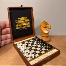 Vintage pocket chess set from USSR, 1950ies
