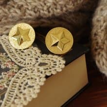古董SARAH COV 金色星星圓形夾式耳環 C778