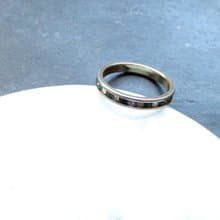 Vintage Pave Muticolor Crystal Ring in Silver