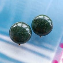 Vintage Jewelry 西洋古董飾品 TRIFARI 墨綠 經典 夾式耳環