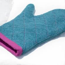 厚棉羊毛氈隔熱手套/廚房用品/羊毛氈保溫手套/阻熱手套-藍色桃紅