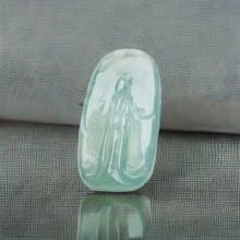【悟道】冰種飄綠花翡翠無相佛項鍊 | 天然緬甸玉翡翠A貨 | 送禮