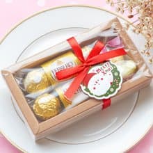 聖誕節禮物贈品 老公公花圈吊牌 金莎巧克力6顆入+泰迪熊香皂禮盒