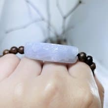 【親翠】天然翡翠 淡藍紫絕美梅花手牌