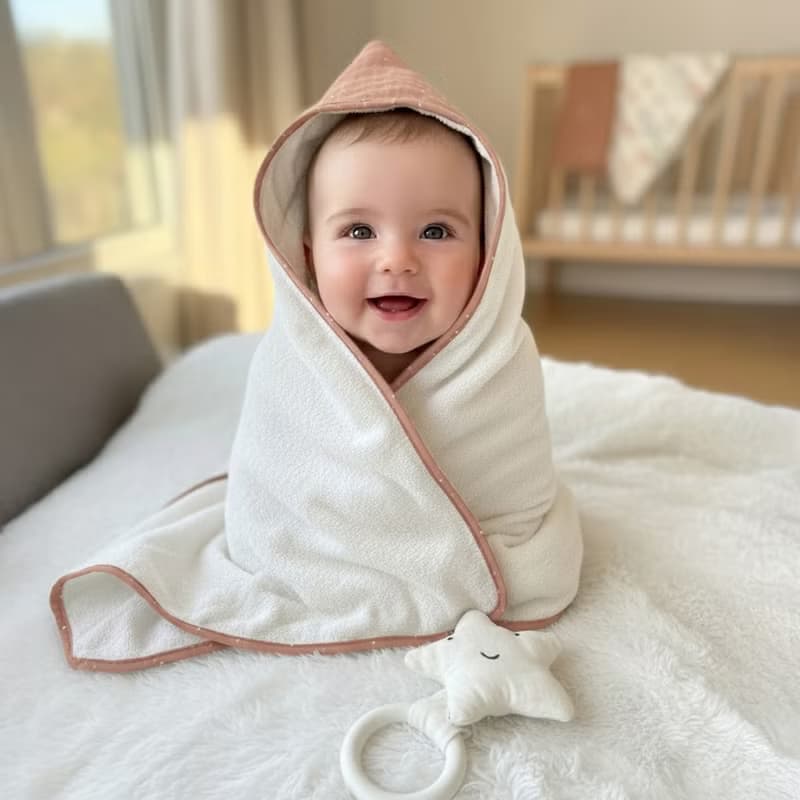 【Bimbidreams】竹纖維連帽浴巾+星星固齒器禮盒 75x75cm /新生兒