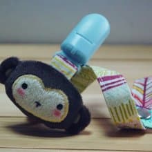 Bucute小猴奶嘴夾釦子/繩子(香草奶嘴用)/寶寶專用/手工製作/彌月禮物