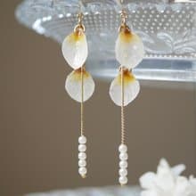 紅葉カラーの紫陽花アクセサリーピアス/イヤリング〜秋の手作りjewelry〜