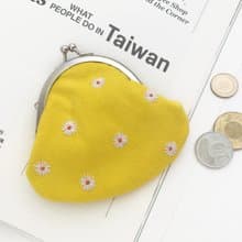 【菊】口金包 / 手工刺繡 零錢包 / 無孔圓型口