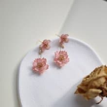 櫻花 - 手工樹脂耳環 耳夾 禮物