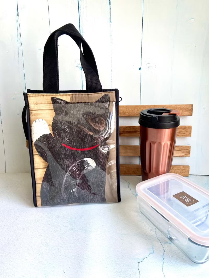 躲貓貓-黑白貓保溫收納袋 日本棉布 生日 聖誕 新年 禮物