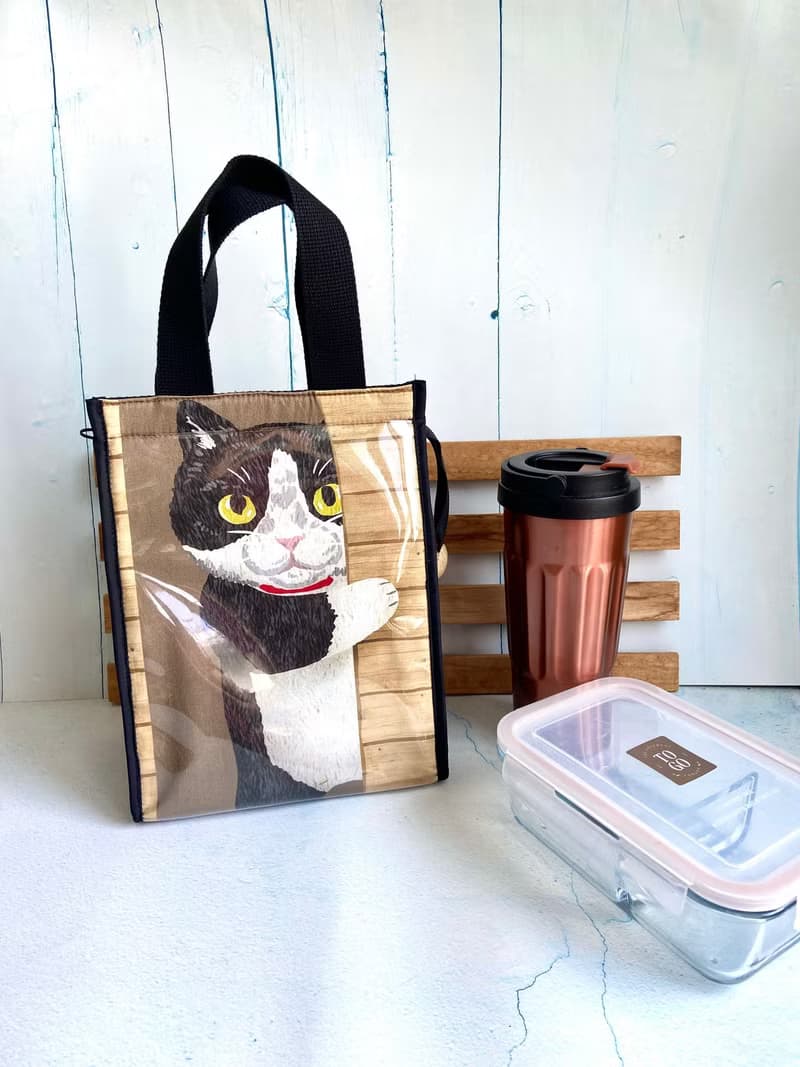 躲貓貓-黑白貓保溫收納袋 日本棉布 生日 聖誕 新年 禮物