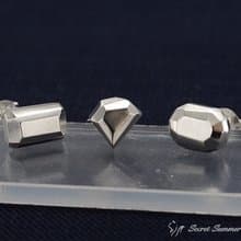 手工925純銀 【不規則幾何寶石系列】刻字耳環