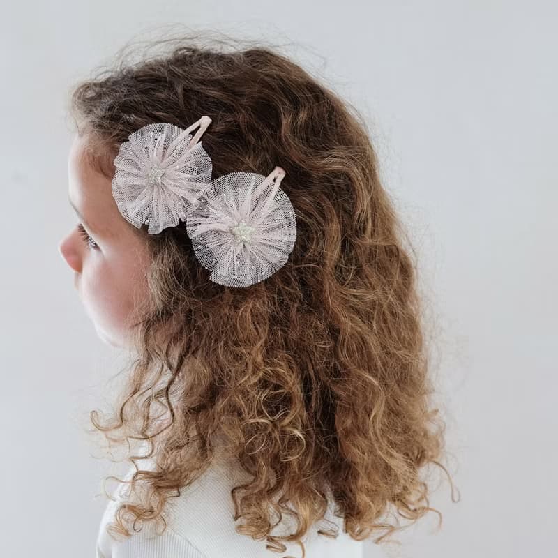 英國Mimi & Lula_AW25_夢幻王國_蕾絲花朵滴答夾2入