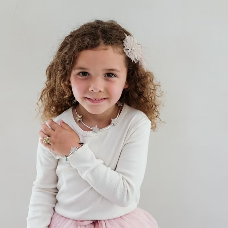 英國Mimi & Lula_AW25_夢幻王國_蕾絲花朵滴答夾2入