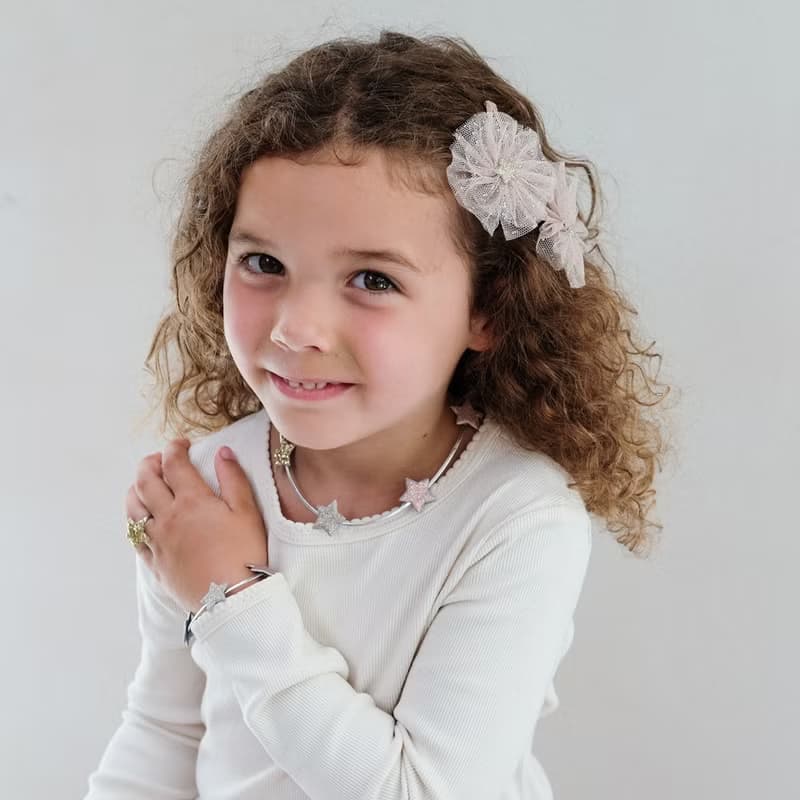 英國Mimi & Lula_AW25_夢幻王國_蕾絲花朵滴答夾2入