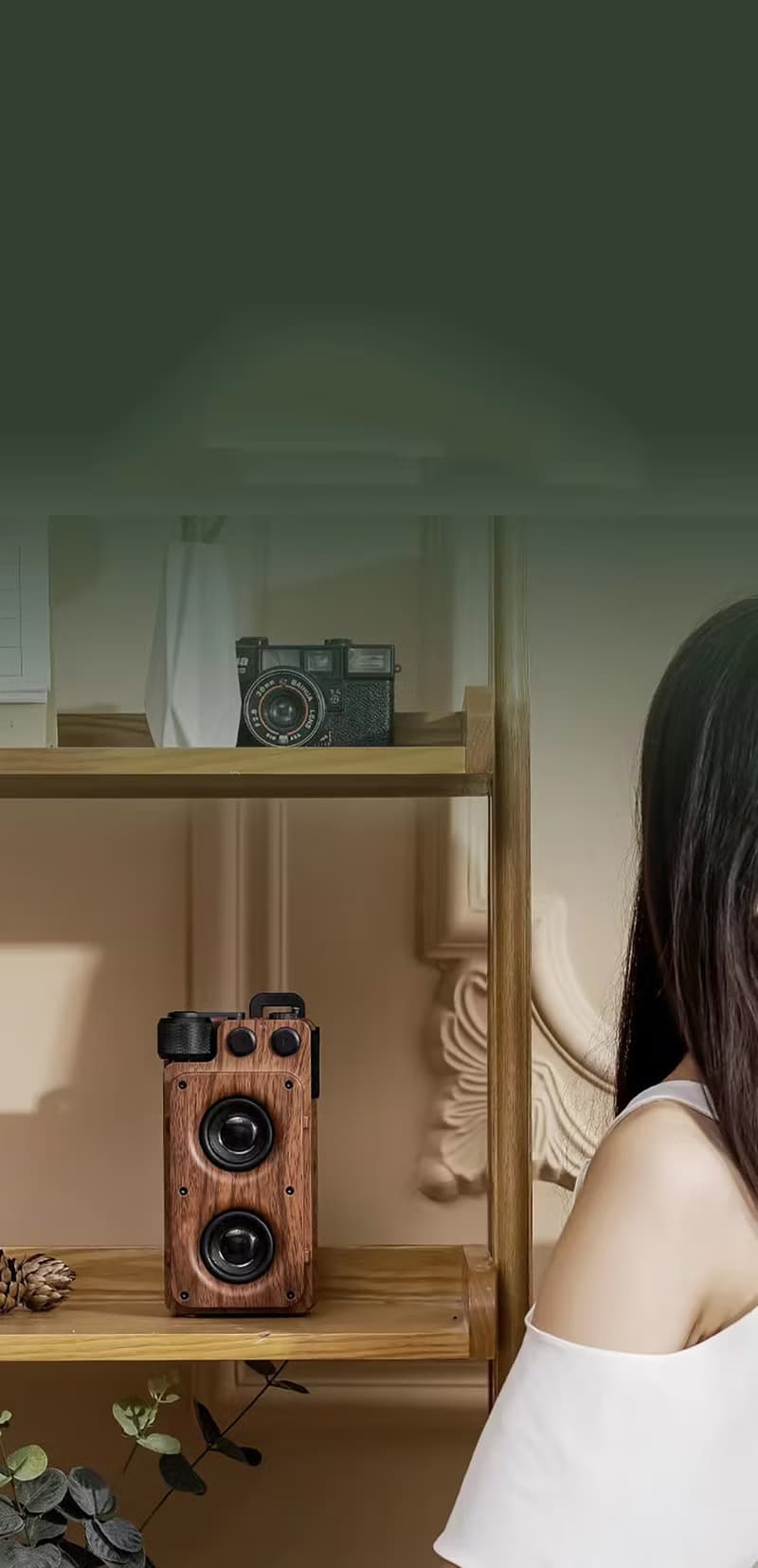 美式復古收音機造型 無線藍芽音箱 戶外便攜 雙喇叭 木紋質感