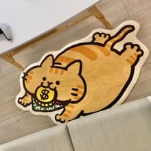 小橘貓咬錢來地墊