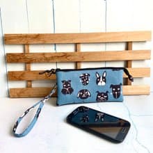 可愛狗五層手機長夾 日本棉布 附手腕帶 生日 新年交換禮物