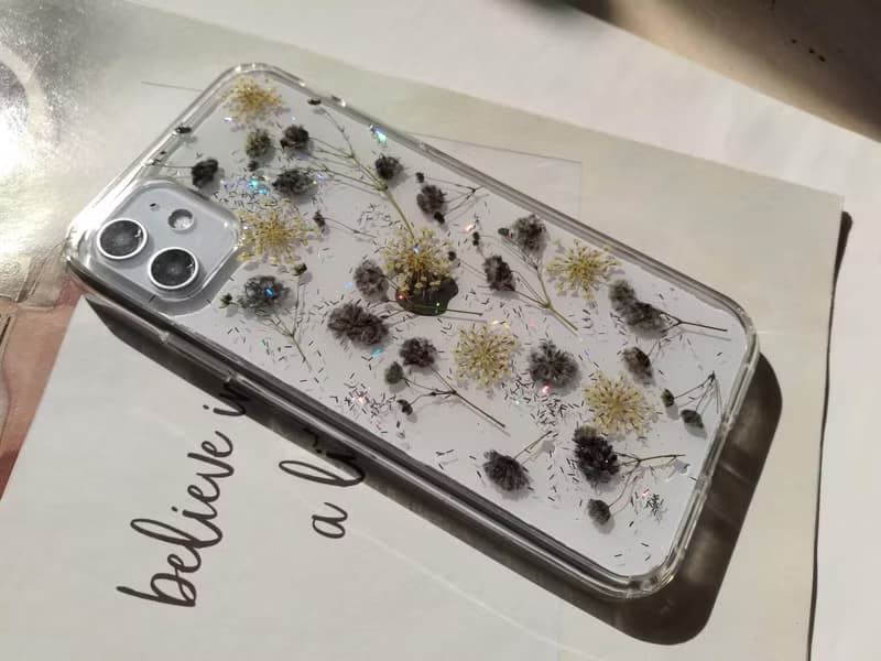 手作押花手機保護殼, 黑色滿天星