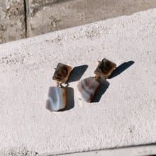 不規則暈染花紋耳環 Stone Marbling earrings