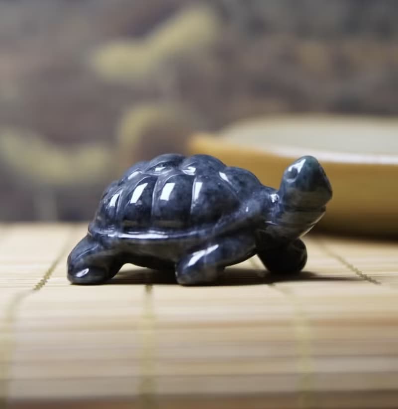 【吉祥‧長壽】烏雞翡翠烏龜擺飾 | 天然緬甸玉A貨翡翠 |  送禮
