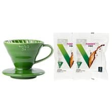 【送濾紙2包】HARIO V60深蕨綠01彩虹磁石濾杯/VDC-01-DG-EX