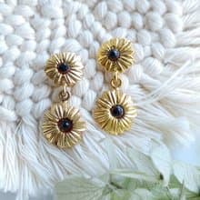 Vintage Jewelry 西洋古董飾品 復古 垂墜 花形 針式耳環