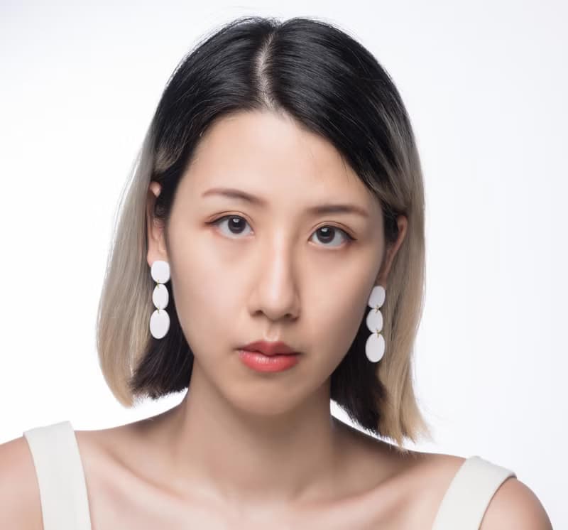 日常系- 白色 幾何組合 手工軟陶耳環/耳夾,禮物,特別