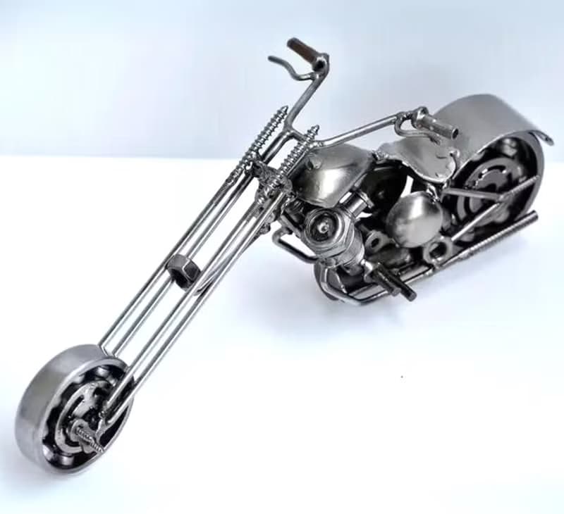 One-Of-A-Kind Gift Idea, Long Fork Chopper (C) Motorcycle Welding sculpture