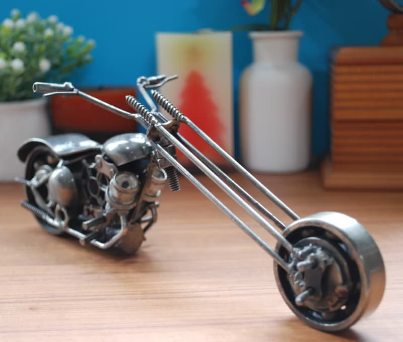 One-Of-A-Kind Gift Idea, Long Fork Chopper (C) Motorcycle Welding sculpture