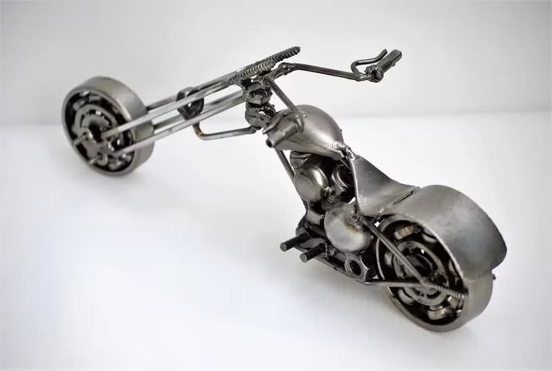 One-Of-A-Kind Gift Idea, Long Fork Chopper (C) Motorcycle Welding sculpture