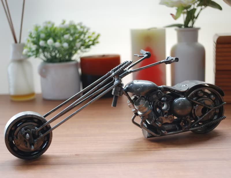 One-Of-A-Kind Gift Idea, Long Fork Chopper (C) Motorcycle Welding sculpture