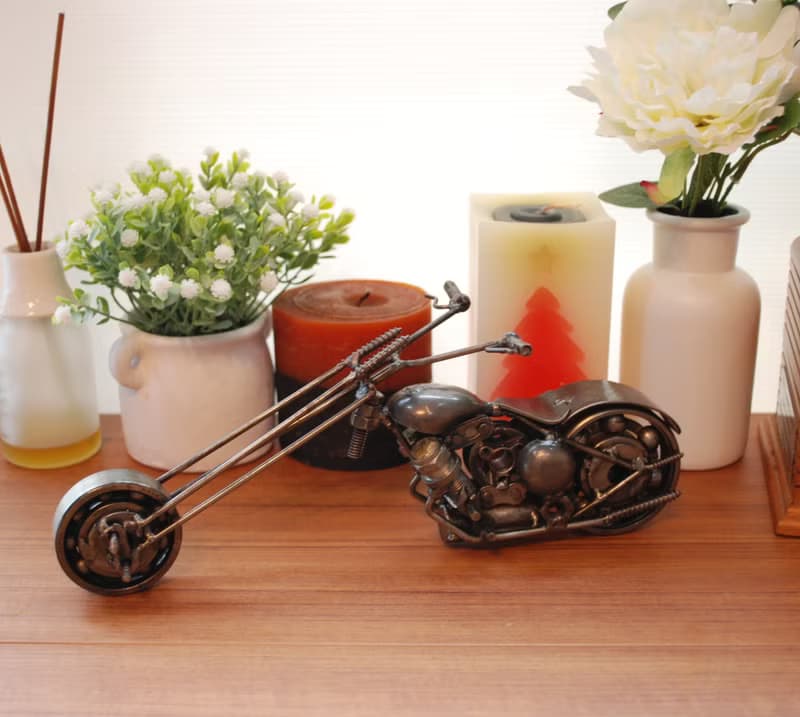 One-Of-A-Kind Gift Idea, Long Fork Chopper (C) Motorcycle Welding sculpture