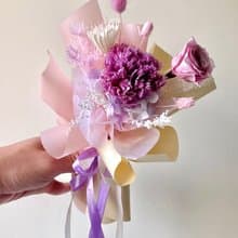 隨時愛你/母親節花禮-單朵康乃馨小花束/永生百日草/乾燥花/盆花